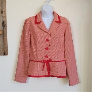 K Petite Collection Red & White Blazer 10P